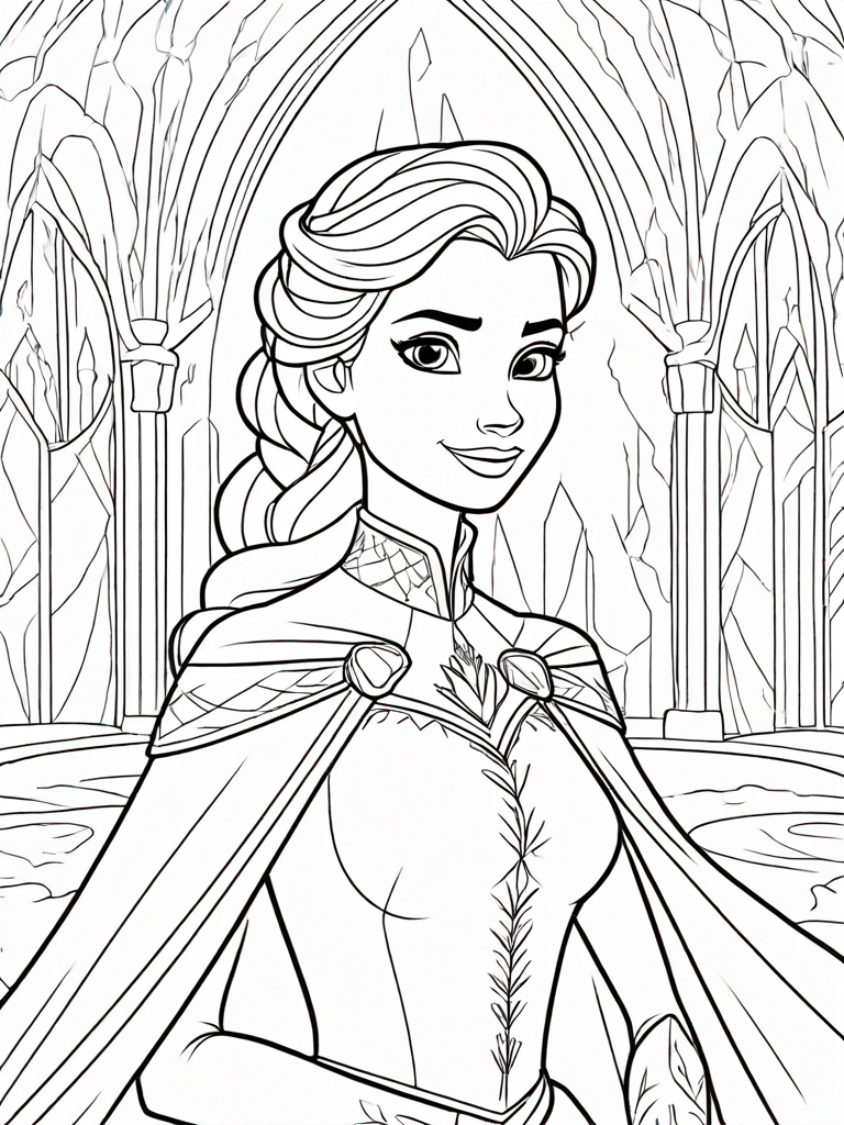 Image example of Elsa Coloring Pages